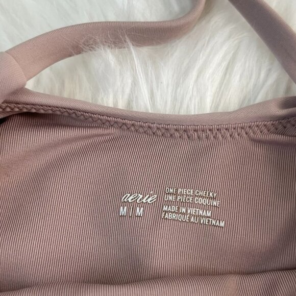 Aerie One Piece Cheeky Tan One Piece Swimsuit Women's Medium - Picture 3 of 5